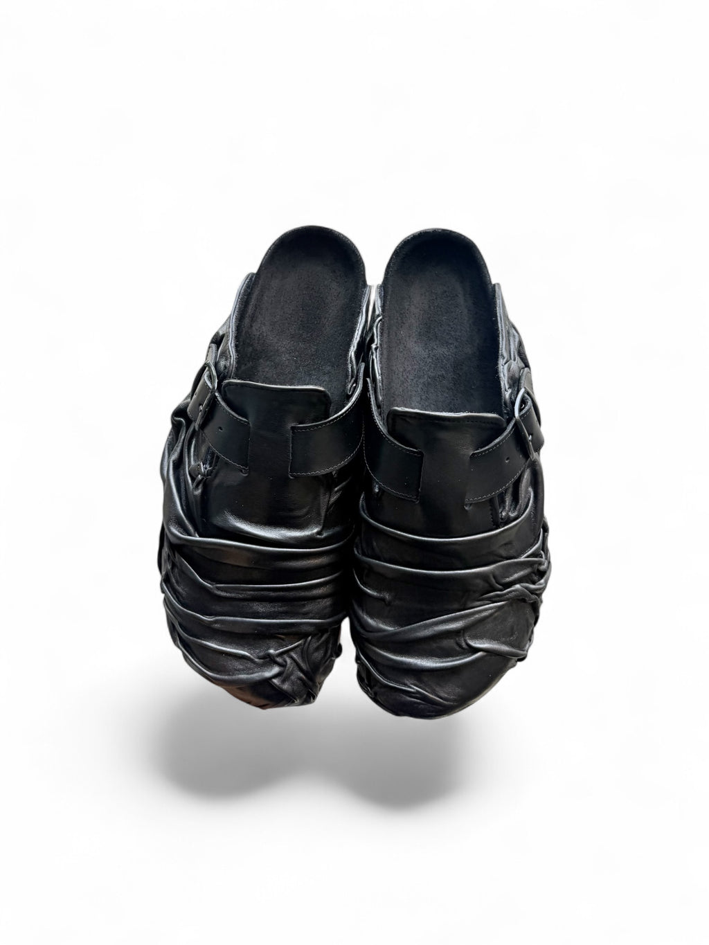Creased Leather Mules